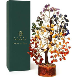 Handcrafted Chakra  Crystal Tree, Healing Chakra Tree with Tumbled Gemstones
